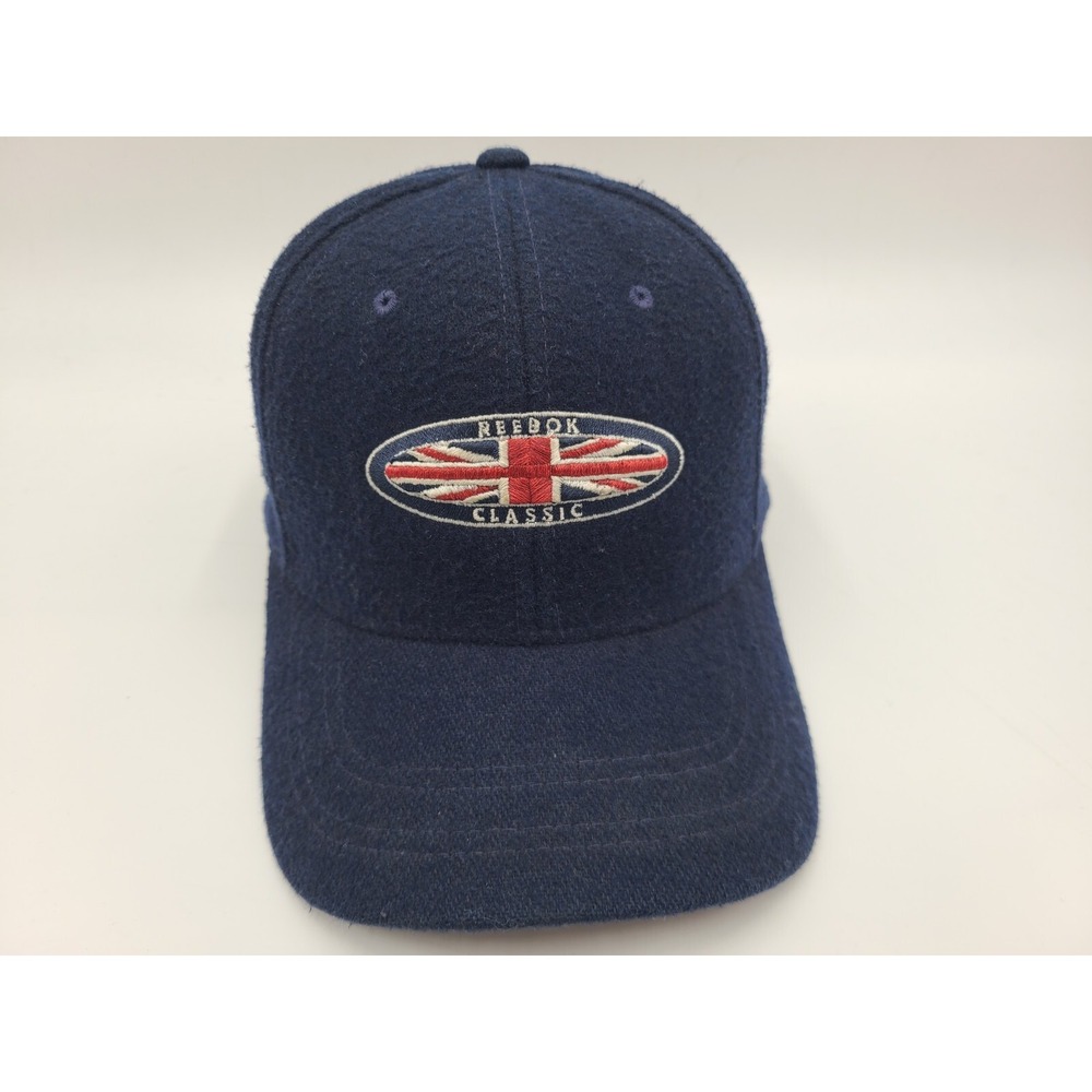 Vintage Reebok Classic Adjustable Hat Cap Wool Blend Union‎ Jack Men Women Blue
